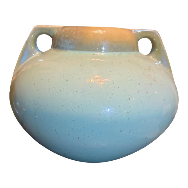 Vintage Fulper Art Pottery Double Handled 6.5" Vase For Sale