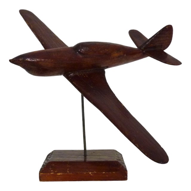 English Wooden Plane on Base, 1950s For Sale