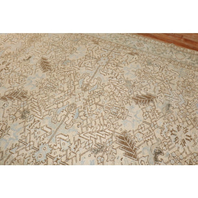 Antique Zabihi Collection Persian Neutral Color Heriz Rug - 7'6" x 11' For Sale - Image 4 of 10