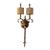 Mid 19th Century Biedemeier Style Torchiere Two Light Brass Sconce With Shades For Sale