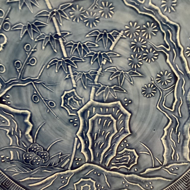 Mid 20th Century Showa Period Japanese Blue & White Plate Japan Arita Mansen For Sale - Image 4 of 12