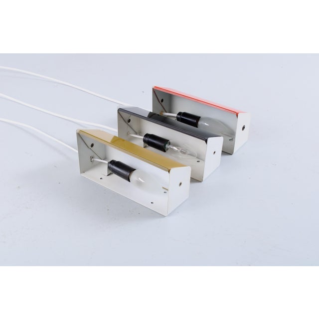 Adjustable Colored Metal Sconces by Anvia, 1960s, Set of 3 For Sale - Image 10 of 17