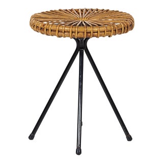Dutch Rattan Stool from Rohé Northolde, 1960s For Sale
