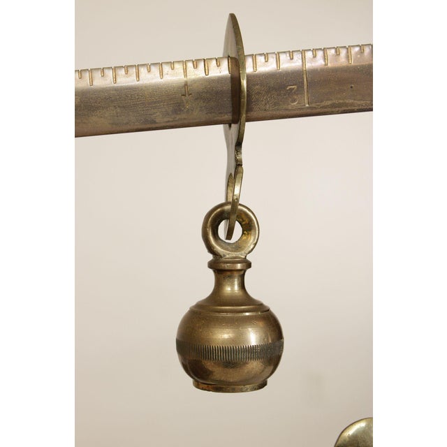 Gold Antique Italian Brass and Marble Baker's Scale For Sale - Image 8 of 12