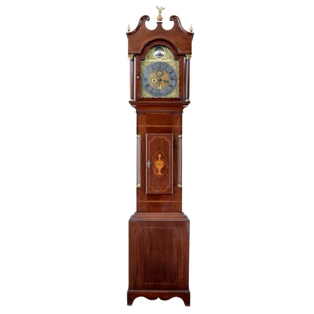 Antique Long Case Clock in Inlaid Mahogany by William Underwood, 1760 For Sale - Image 10 of 10