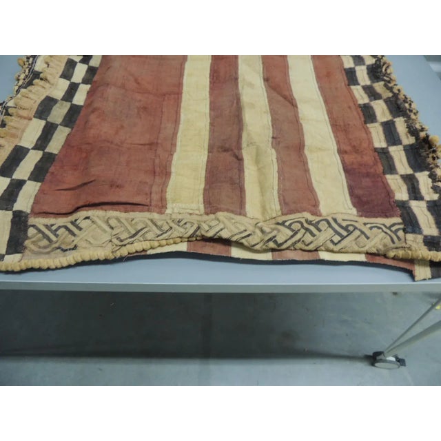 Textile Vintage Rust and Black African Raffia Ceremonial Skirt Textile For Sale - Image 7 of 10