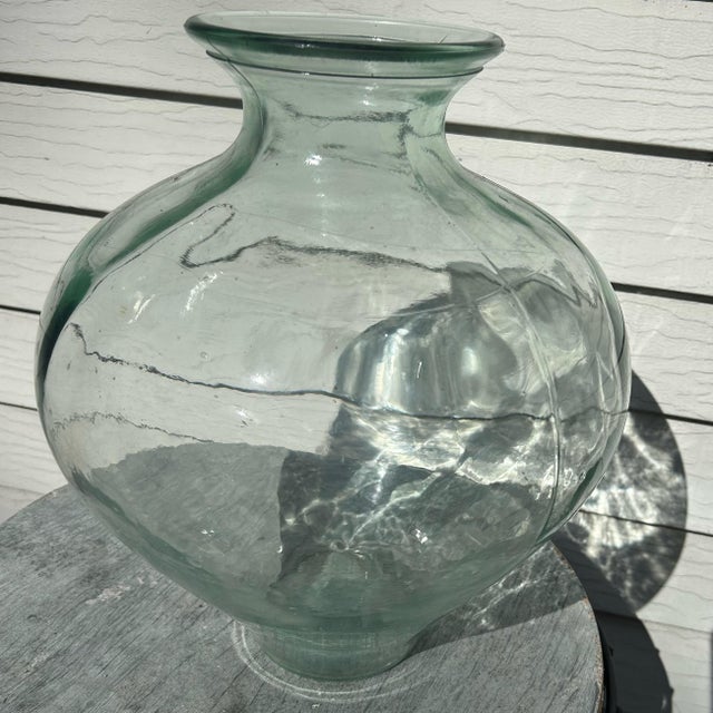 Early 21st Century Vintage European Demijohn Bottle Green 13.5” For Sale - Image 5 of 7