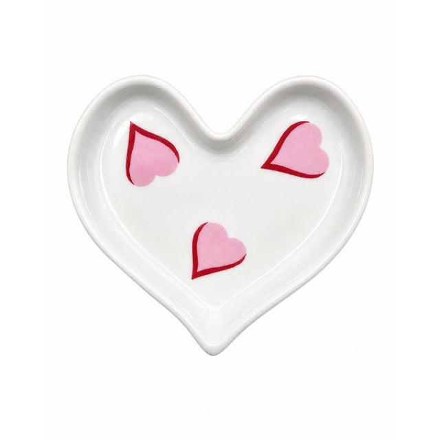 Mid 20th Century Vintage D. Porthault Paris Les Coeurs Pink Hearts Limoges Trinket Dish For Sale - Image 5 of 9