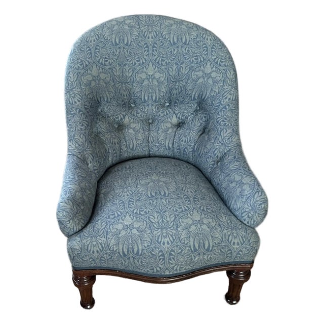 Mid 20th Century Attributed Holland and Sons Slipper Chair in Robert Kime Fabric For Sale