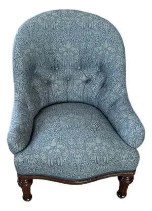 Mid 20th Century Attributed Holland and Sons Slipper Chair in Robert Kime Fabric