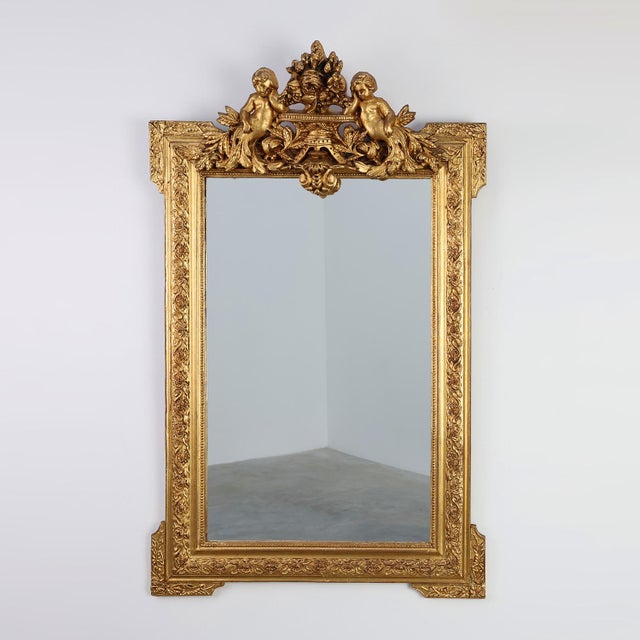 French Rococo Style Gilted Oak Mirror, 1800s For Sale - Image 11 of 11