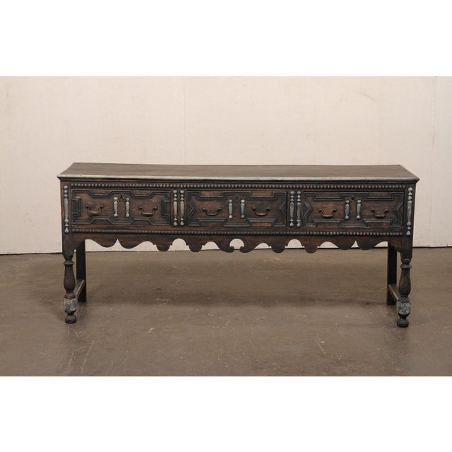 Late 18th C. English 3-Drawer Console Table For Sale - Image 12 of 12