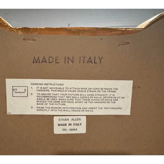 Wood 1980s Italian Gold Leaf Arched Mirror Stepped Profile Scroll Corners For Sale - Image 7 of 7