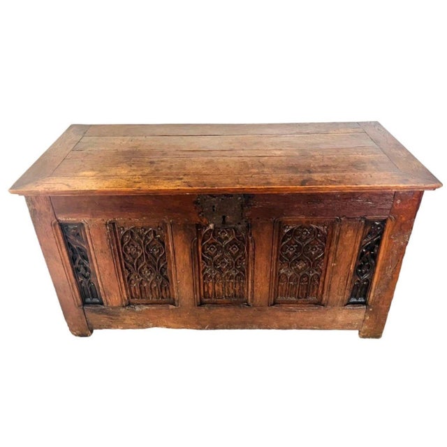 Large 16th Century French Gothic Trunk, France, 1580s For Sale - Image 3 of 11