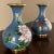 Metal Pair Antique Cloissone Vases For Sale - Image 7 of 13