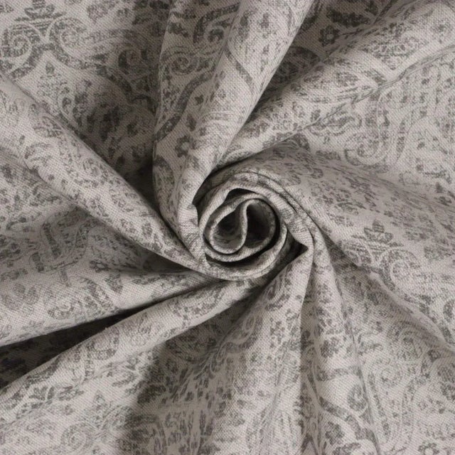 English Aragon Vintage Silver Double Width Fabric - Sample For Sale - Image 3 of 5