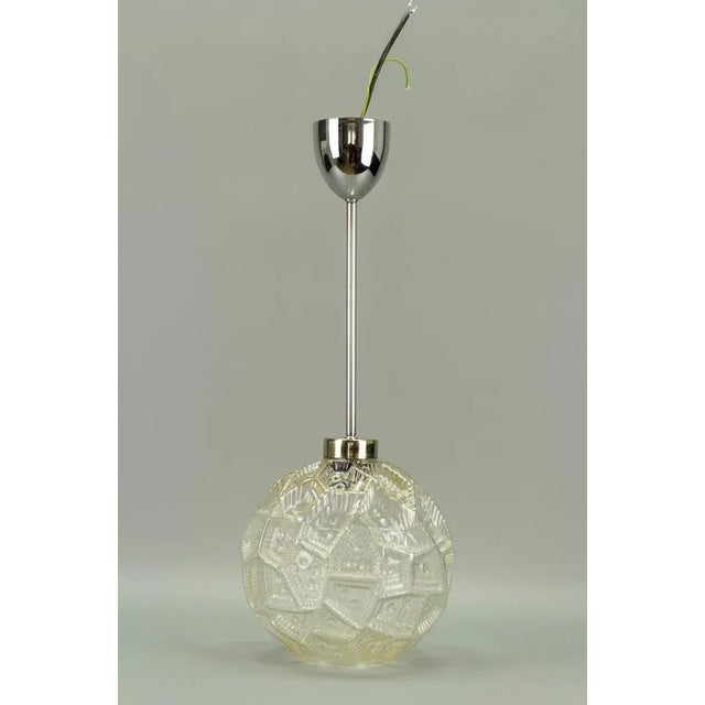 Mid-Century Modern Glass & Chrome Pendant Light For Sale - Image 11 of 18