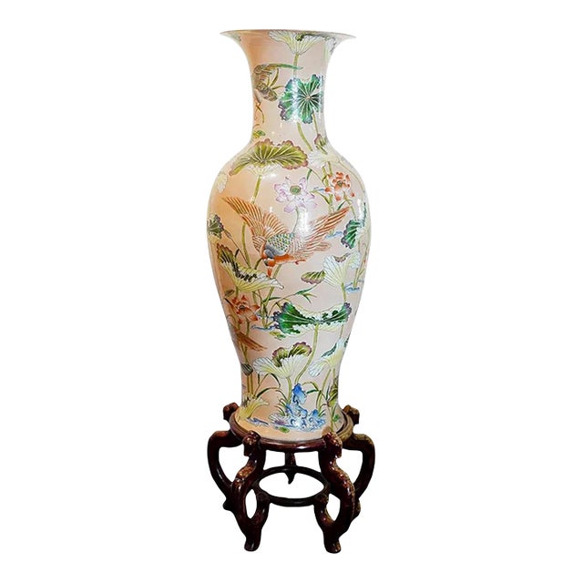 Large Mid 20th Century Chinese Porcelain Floor Vase For Sale