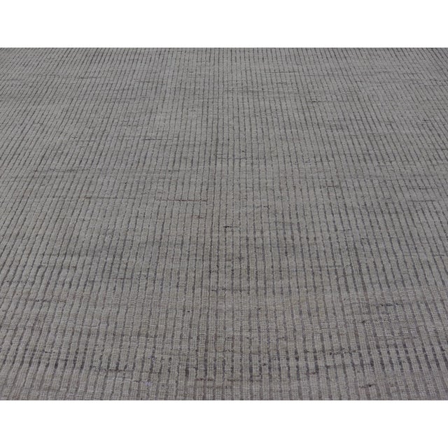 White Modern Hand-Knotted Rug With All-Over Geometric High-Low Design in Neutral Tones 9'2 X 11'9 For Sale - Image 8 of 12