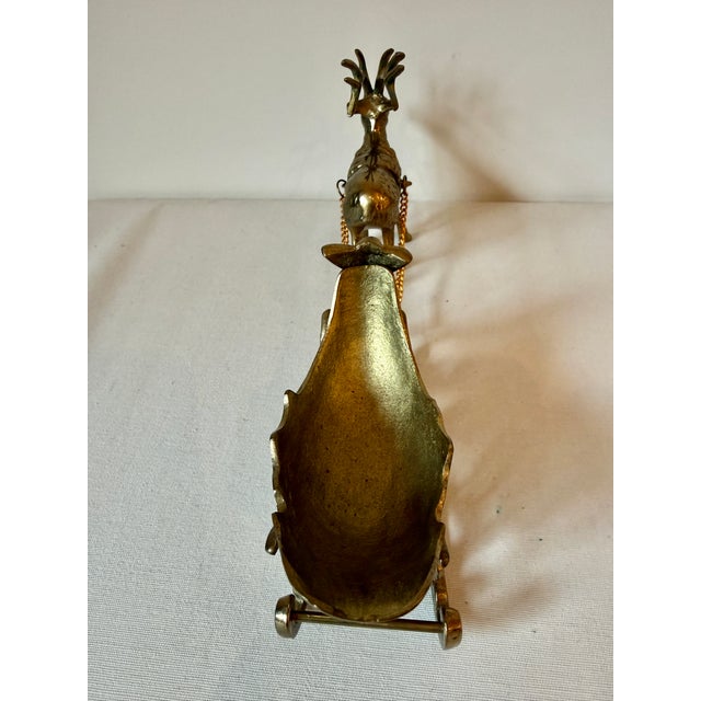 Vintage Brass Reindeer & Sleigh For Sale - Image 9 of 11
