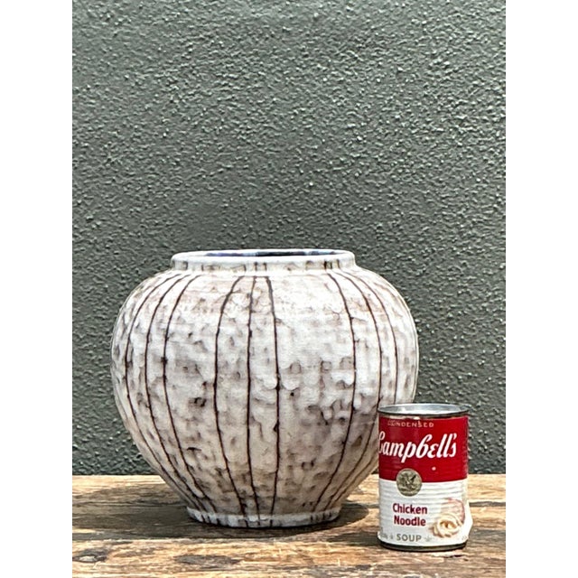 Vintage Brown and White Ceramic Vase For Sale - Image 12 of 12