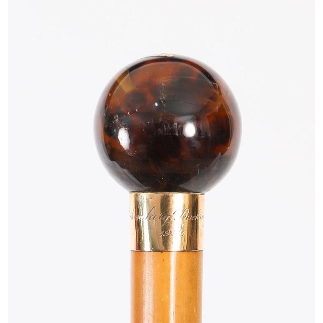 19th Century Antique Walking Stick Cane in 18k Gold, 1800s For Sale - Image 5 of 11