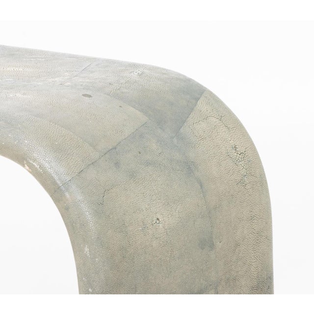 Karl Springer Style Tessellated Shagreen Waterfall Console For Sale In New York - Image 6 of 8