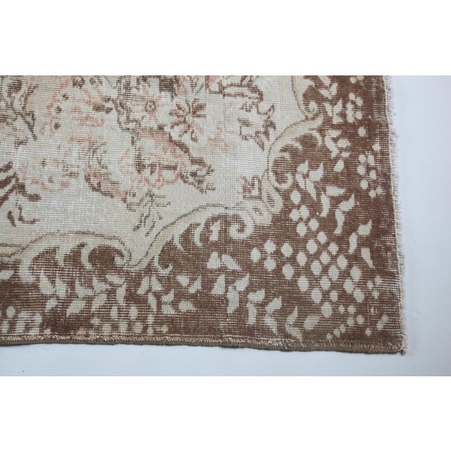 Authentic Anatolian Rug – Mid 20th Century Floral Geometry - 6' 7'' X 9' 11'' For Sale - Image 12 of 15