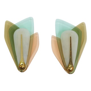 Large Wall Sconces by Max Ingrand for Fontana Arte, Italy, 1955, Set of 2 For Sale