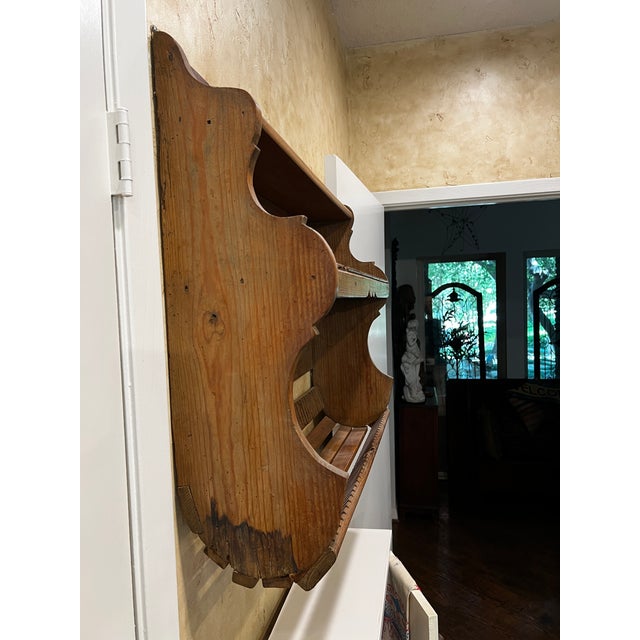 Farmhouse Primitive Pine Hanging Shelf For Sale - Image 3 of 14
