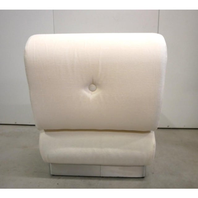 1970s Vintage Lounge Chair in White, 1970s For Sale - Image 5 of 15