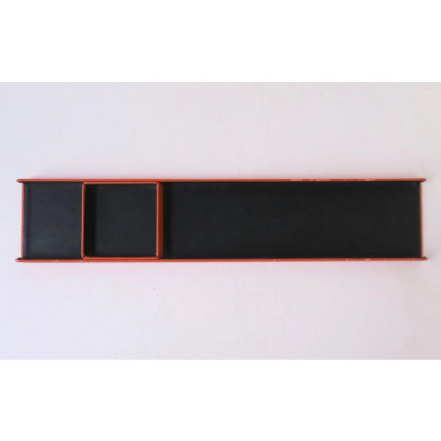 Contemporary Italian Leather Desk Organizer, Late 20th-Century For Sale - Image 3 of 9