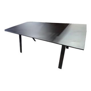 Decca Gait 72x36-in Table-Desk With Black Painted Glass Top For Sale