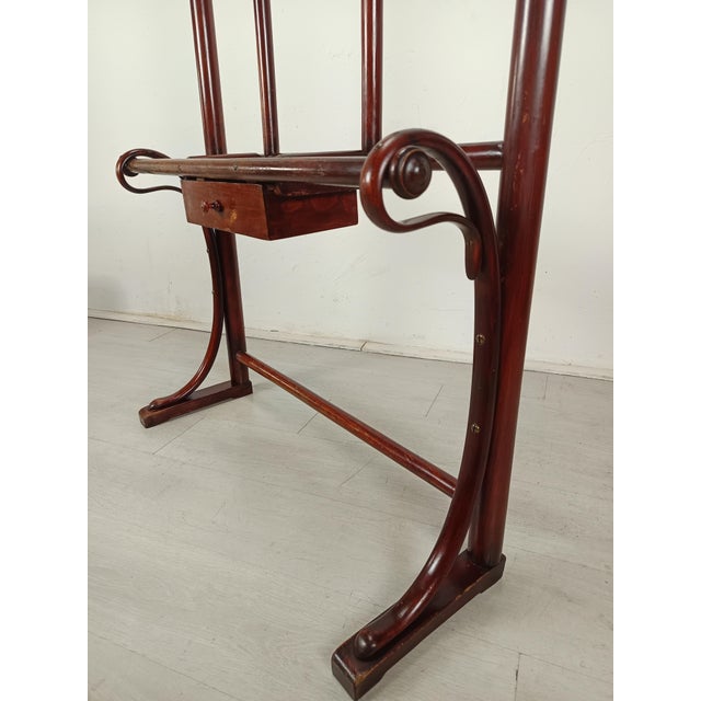 Maroon Bistrot Wall Coat Rack from Thonet, 1890s For Sale - Image 8 of 18