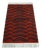 Hand-Knotted Wool Rug in Rust Red With Navy Wave Motif For Sale