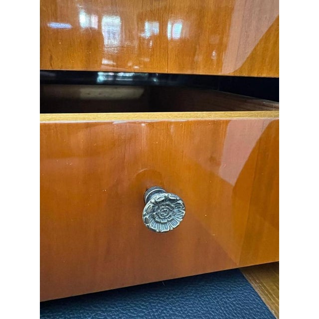 Biedermeier Roll-Top Desk in Cherry Veneer and Brass, 1820 For Sale - Image 17 of 18