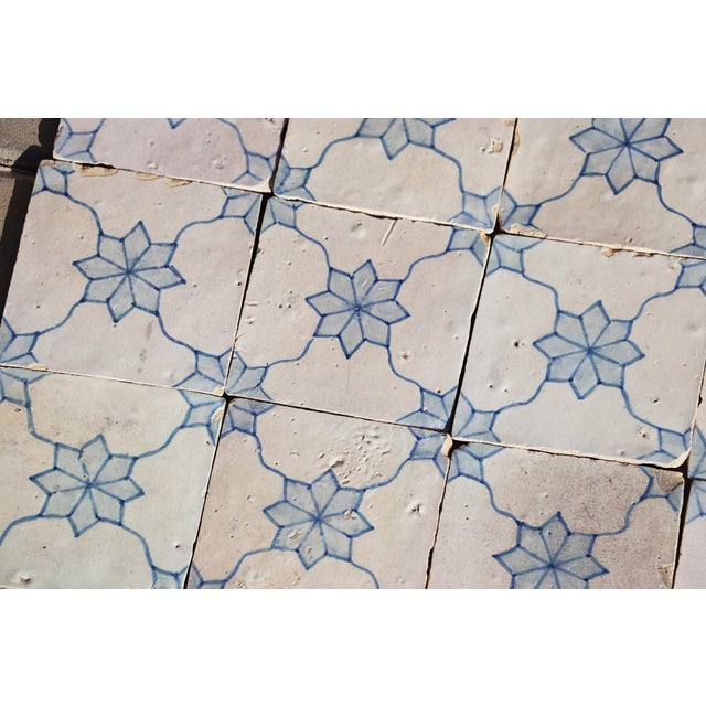 Ceramic Antique 18th Century Set of 46 Portuguese Tiles Rare Floral Baroque Pattern For Sale - Image 7 of 18