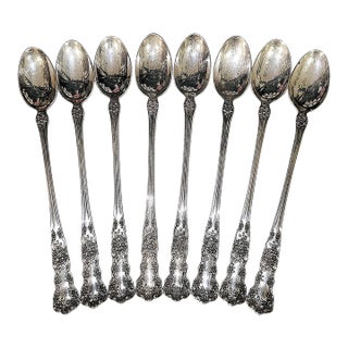 1920s Gorham Buttercup Sterling Silver Iced Tea Spoon - Set of 8 For Sale