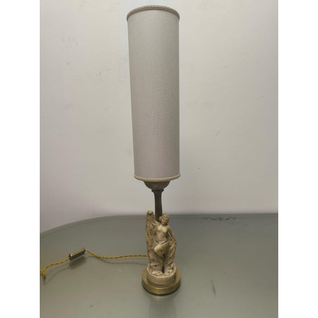 Beige Vintage Structure with Lampshade, 1940s For Sale - Image 8 of 18