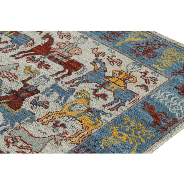 Rug & Kilim’s Modern Caucasian Rug With Colorful Horse and Rider Pictorials For Sale In New York - Image 6 of 7