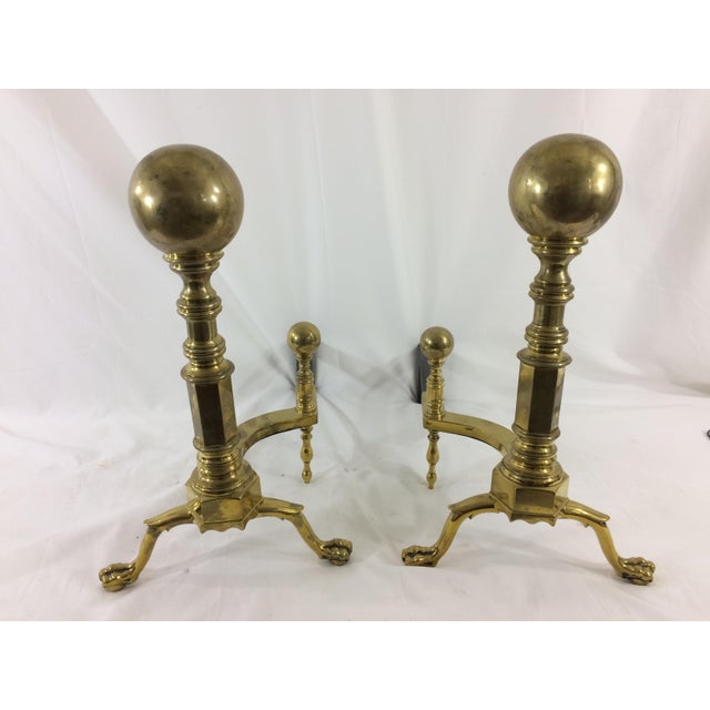 These oversized andirons have quite the visual impact! Dating from between 1900-1920, they are in excellent condition, as...
