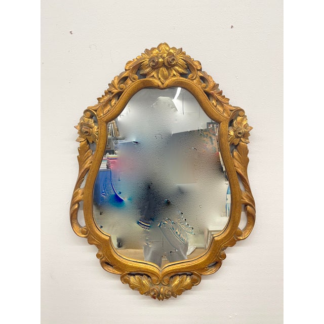Rococo Vintage French Rococo Baroque Style Wall Mirror For Sale - Image 3 of 9