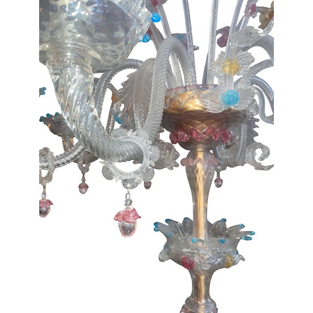 1950s Venetian Murano Glass Floral Floor Lamp, Multicolor For Sale In Los Angeles - Image 6 of 10