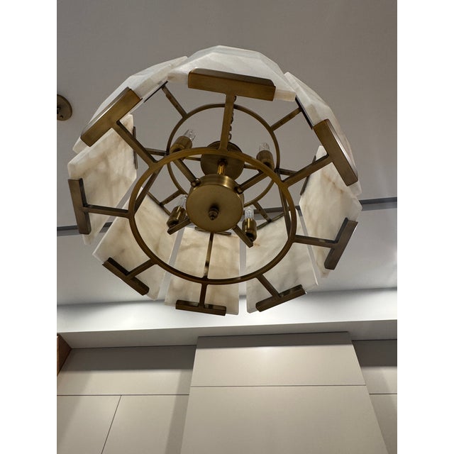 Contemporary Rh Harlow Calcite Round Pendants - Set of Three For Sale - Image 3 of 4