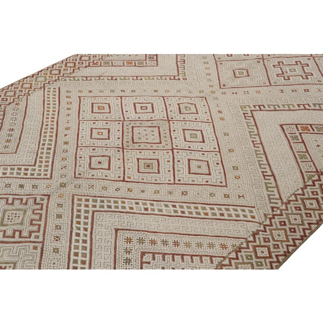 Rug & Kilim Beige Vintage Zayane Moroccan Kilim Rug With Geometric Pattern, From Rug & Kilim For Sale - Image 4 of 7