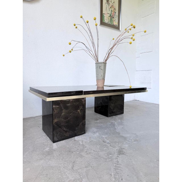 Lacquered and Brass Coffee Table, 1970s For Sale - Image 16 of 18