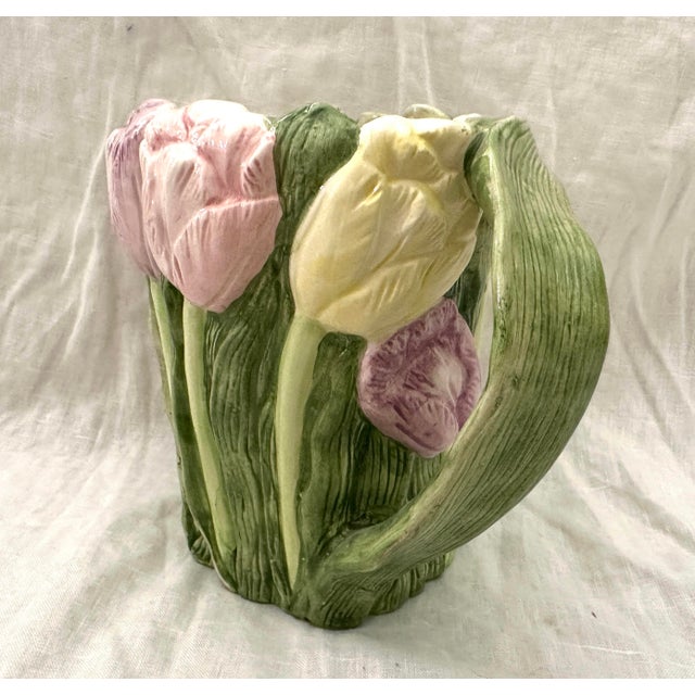 1990s Fitz & Floyd "Spring Parade" Tulip Pitcher For Sale - Image 5 of 6