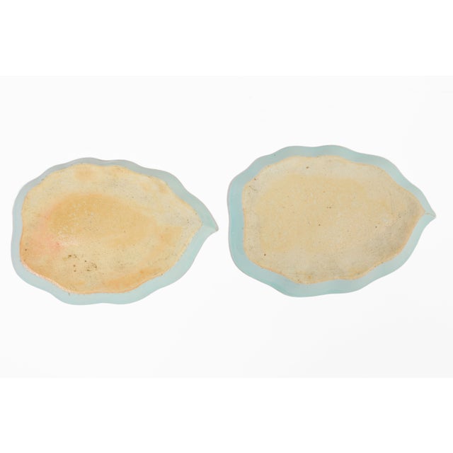 Pair Chinese Export Blue and White Qianlong Leaf-Shaped Dishes For Sale In Boston - Image 6 of 6