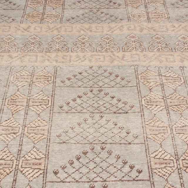 Tribal Rug & Kilim’s Pyramid Rug in Taupe and Blue, 5x7 For Sale - Image 3 of 8