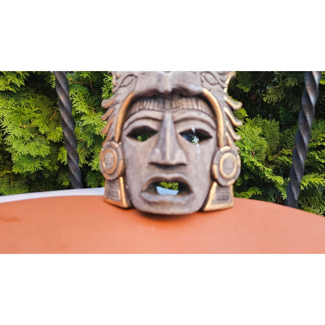 Vintage Pre-Columbian Style Ceramic Wall Mask, 1950s For Sale - Image 4 of 7